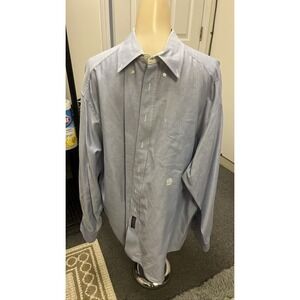 Tommy Hilfiger Men's Blue Classic Fit Long Sleeve Button Up Shirt  Sz 17 1/2